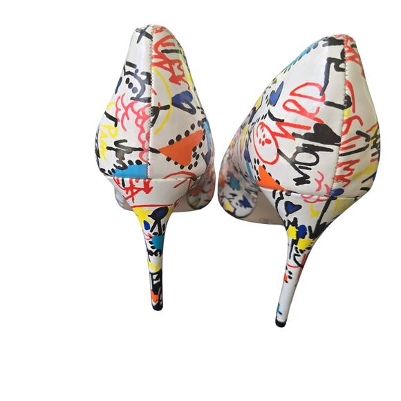 Rouge Helium Size 8M stiletto pump heel graffiti party datenight artist - Picture 6 of 10